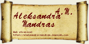 Aleksandra Mandraš vizit kartica